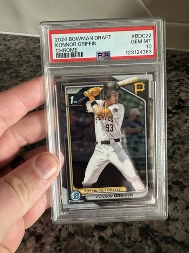 2024 Bowman Draft Chrome #BDC22 KONNOR GRIFFIN 1st Bowman PSA 10 - Pirates