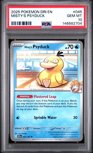 2025 POKEMON DRI EN-DESTINED RIVALS #045 MISTY'S PSYDUCK PSA 10