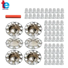 With Lug Nut Caps Covers Chrome Semi Truck Hub Cover Wheel Axle Cover Center