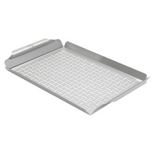 - Large Grill Pan, High sidewalls with built-in handles, Stainless Steel Mate...