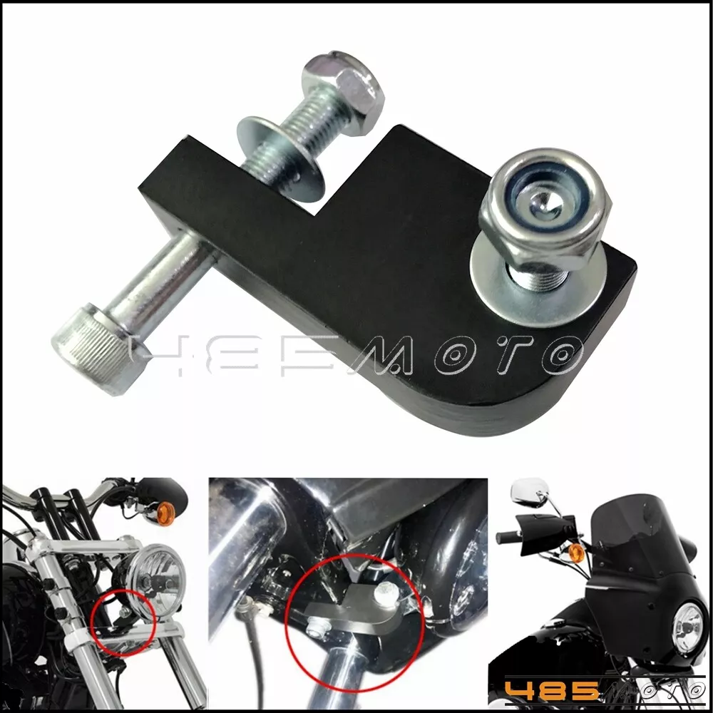 Black Motorcycle Headlight Extension Block For Harley Dyna FXDF