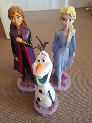 Licensed Frozen 2 garden Statue resin 40 Cm Anna Elsa And 32 Cm Olaf Set Of 3 | eBay