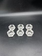 6 Matching VTG Clear Glass Open Salt Cellars