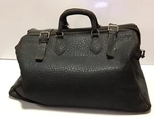 antique Doctor's leather Medical Bag 19" x 10" x 12" dual handles & straps READ