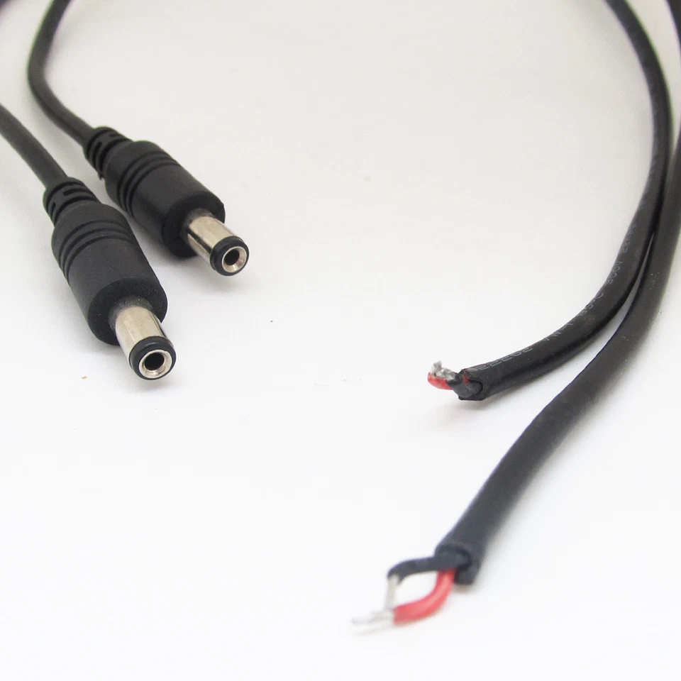 10pcs 50cm 22AWG DC Power Cable Pigtail 5.5x2.1mm 2.1mm DC Male For CCTV Camera - Image 4 of 4