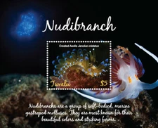 Tuvalu 2018 - Nudibranch, Molluscs, Ocean Life Fish - Souvenir Stamp Sheet - MNH