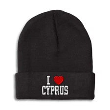Beanies for Men I Love Cyprus I Love Winter Hats for Women Acrylic Skull Cap