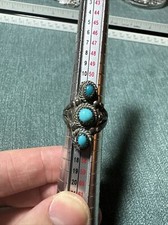 Vintage Sterling Silver Southwestern Style Turquoise Ring Size 6.75