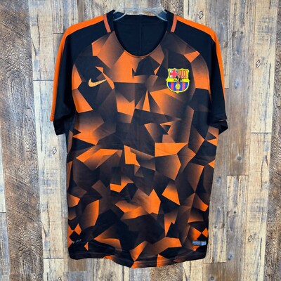 FC Barcelona Training Orange Soccer Jersey Nike Men's Size M | eBay