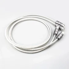 Pair 4N Pure Silver XLR Balanced Cable Silver Plated Plug Hi-END Signal Line NEW