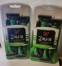  2 4packs 3 Blade Men's Disposable Shaving Razor by Walgreens-8pcs