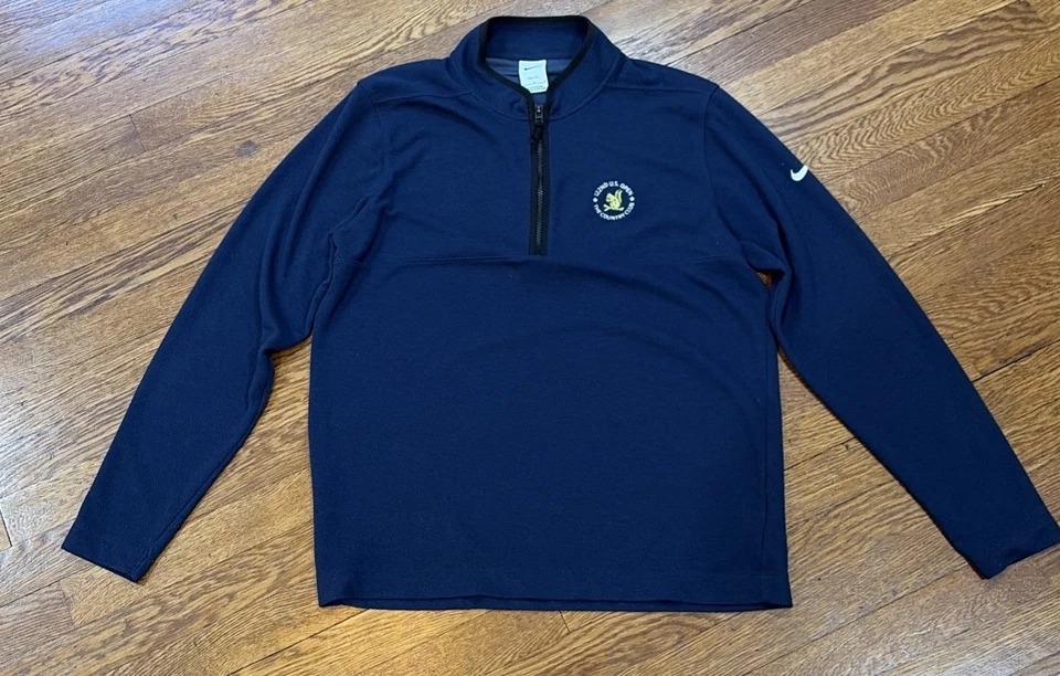Nike 2022 US Open Golf Hombre’s 1/4 Cremallera Azul Con Logo Talla Grande Foto 2 de 3