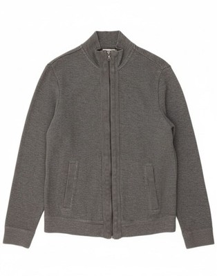CALVIN KLEIN Mens Tracksuit Top Jacket Small Grey Cotton DK05
