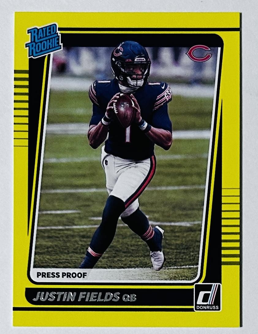 2021 Donruss #253 Justin Fields Press Proof Yellow