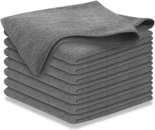 USANOOKS Microfiber Cleaning Cloth Grey - 8 Pcs (12.5"x12.5") - High Performance