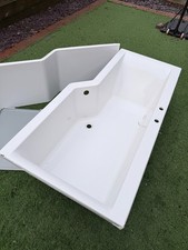 Carron Carronite Urban Edge L-Shaped Shower Bath 1675mm x 700mm/850mm Right Hand