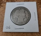 1906 p 90% silver circulated Barber half dollar