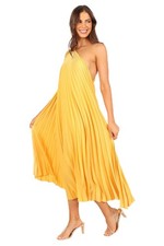 Cali One Shoulder Midi Dress - Saffron XL
