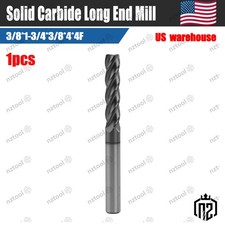 1PCS 4 Flute 3/8" x 1-3/4" x 4" Solid Carbide Long End Mill - AlTiN Coated NEW