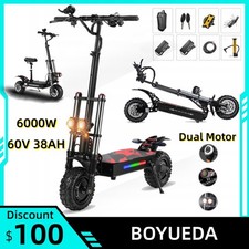11 inch 6000W Folding Electric Scooter 60V 38AH Dual Motor Adult Off Road Tire