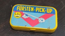 Fonógrafo gramófono vintage máquina parlante aguja estaño Fursten con agujas