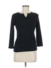 Jones New York Signature Women Black 3/4 Sleeve T-Shirt M