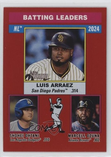 2025 Topps Heritage League Leaders Red Border Shohei Ohtani Luis Arraez 08nc
