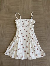 Windsor White Floral Eyelet Mini Dress Cami A-Line SZ S EUC