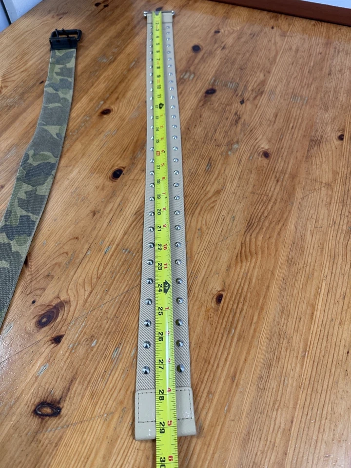 Lote De 2 CINTURONES DE LONA Algodón Cintura Verde Camuflaje Beige Mediano Foto 4 de 4