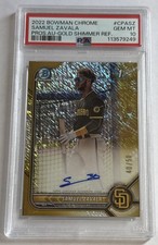 2022 Bowman Chrome Samuel Zavala Gold Shimmer Refractor Auto /50 PSA 10 GEM MT