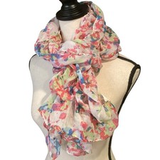 Spring Floral Elastic Seams Flouncy Neck Scarf NWT