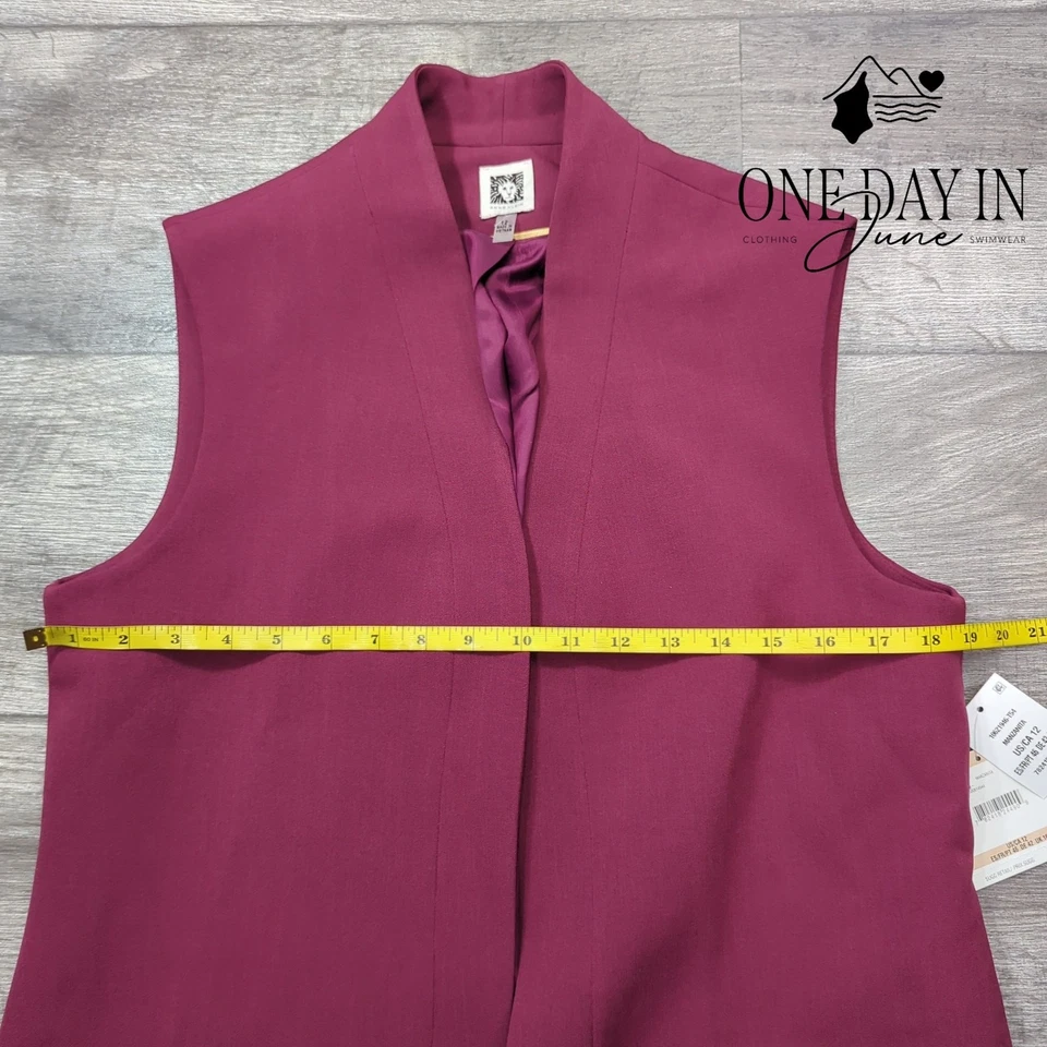 Anne Klein Sleeveless Overcoat Size 12 - Image 3 of 4