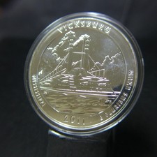 2011 VICKSBURG Mississippi 5 Oz. .999  SILVER ATB BULLION in Capsule