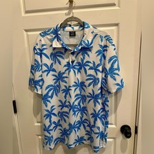 Hurley H2O Dri Palm Tree Tropical Polo Shirt-Large