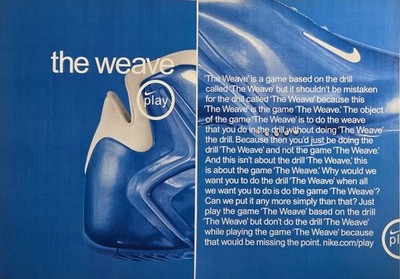 2001 Nike Air Flightposite II Print Ad Kevin Garnett KG The Weave Basketball 2pg