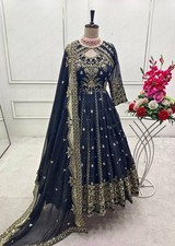 Heavy Collection Black Georgette Gown Bottom And Dupatta For Women Reception