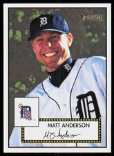 2001 Topps Heritage Red Back Matt Anderson Detroit Tigers #194
