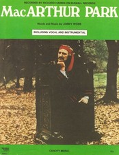 MacARTHUR PARK-RICHARD HARRIS-SHEET MUSIC-VOCAL-GUITAR-PIANO-1968-PHOTO COVER