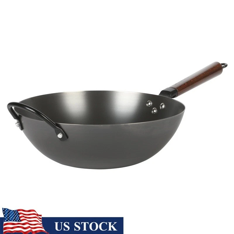 12 Inch Carbon Steel Wok Detachable Handle Induction Safe Nonstick Cooking Pan
Opens in a new window