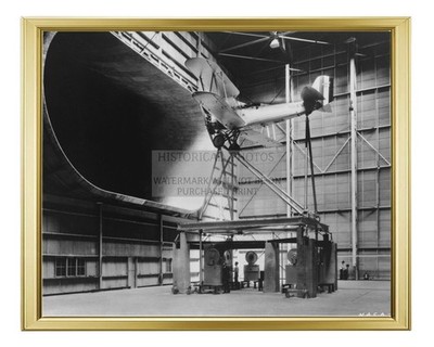 LANGLEY FULL SCALE TUNNEL WITH VOUGHT O3U CORSAIR 1931 8X10 GOLD FRAMED PHOTO