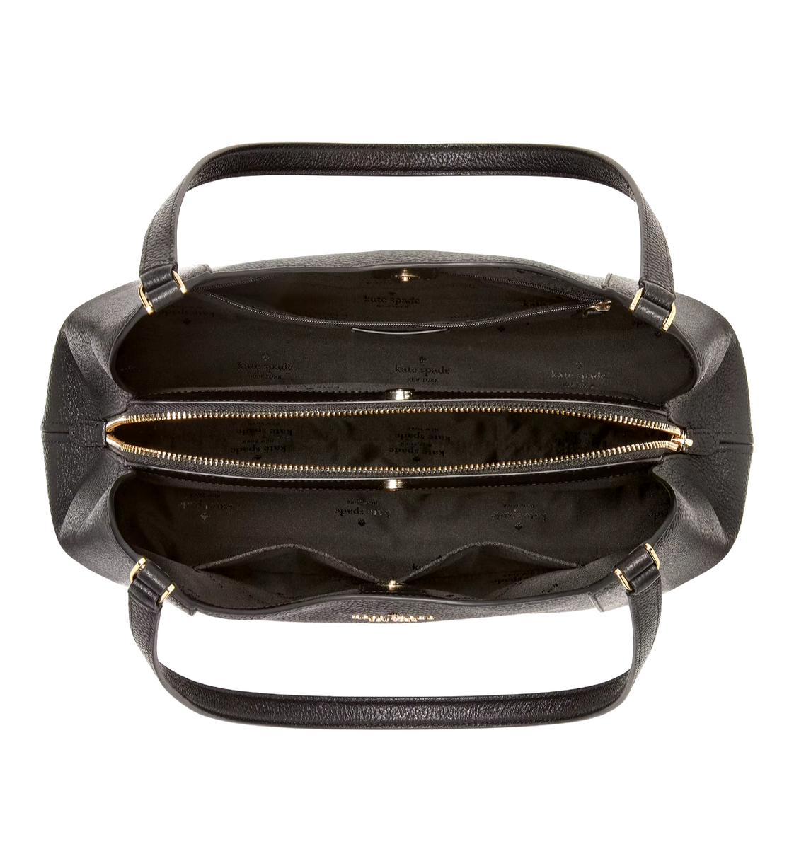 New Kate Spade Lena Large Triple Compartment Shoulder Bag Black