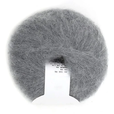 Fil De Laine Angora Long Doux Et Populaire Tricoté En Mohair Pashm (gris Clair) - Photo 1/4