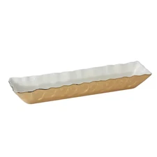 Gold Coast 3.5 In. X 2.25 In. X 13 In. Gold Porcelain Serving Tray