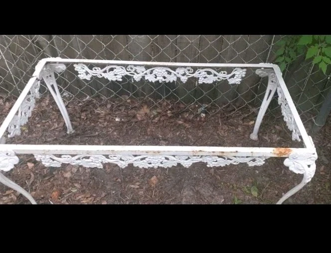 Vintage Molla Victorian Cast Aluminum Metal Top Missin Garden Patio Coffee Table - Image 2 of 3