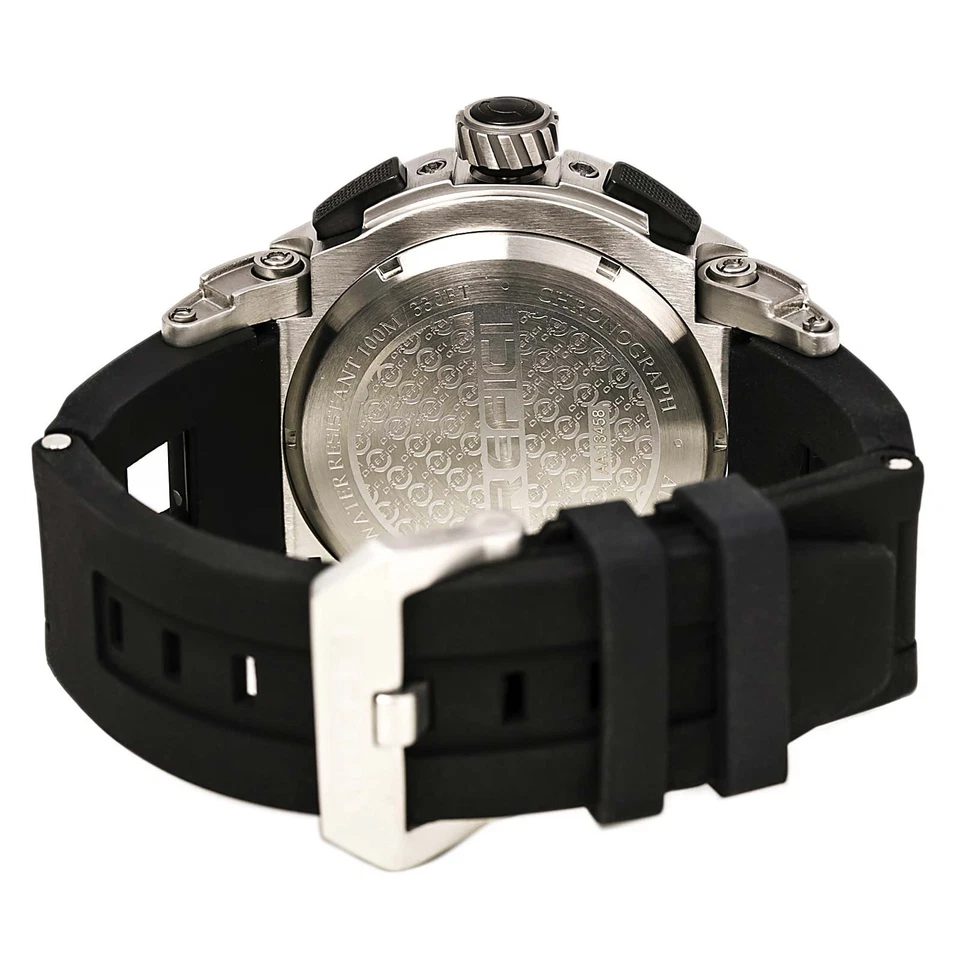 Orefici Regata retrógrado Miyota 48mm mostrador preto cronógrafo aço inoxidável ORM1C4801 - Imagem 2 de 4