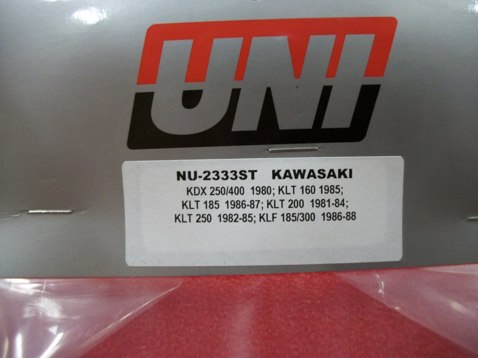 Filtro de ar Kawasaki KDX 250 400 KLT 160 185 200 250 KLF185 KLF300 UNI NU-2333 ST - Imagem 2 de 4