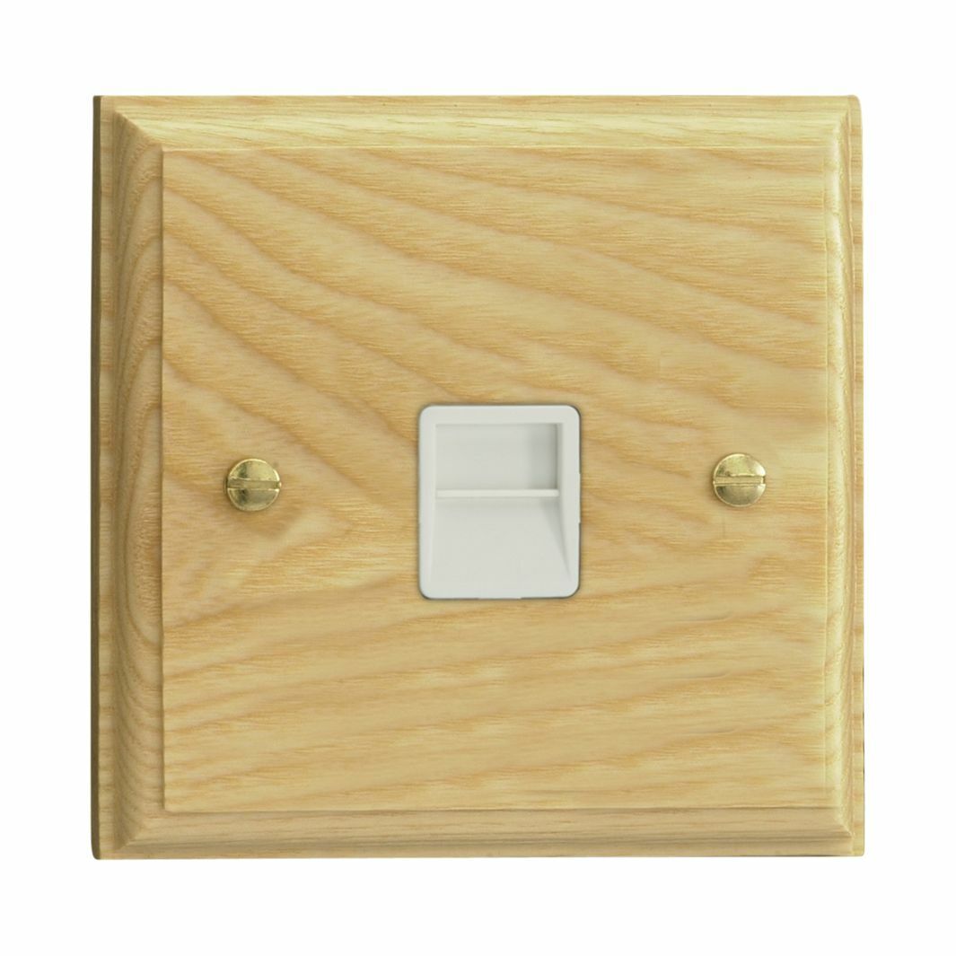 Varilight XKTSAW Kilnwood Wooden Ash 1 Gang Telephone Slave (Extension) Socket