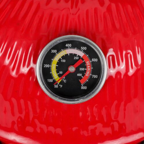 High Efficiency Red Egg Shaped Ceramic Kamado Charcoal Grill 13 Inch Diameter - Picture 9 of 17