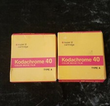 2 Kodachrome 40 Type A Super 8 Cartridges New In Box 1979- B W unopened