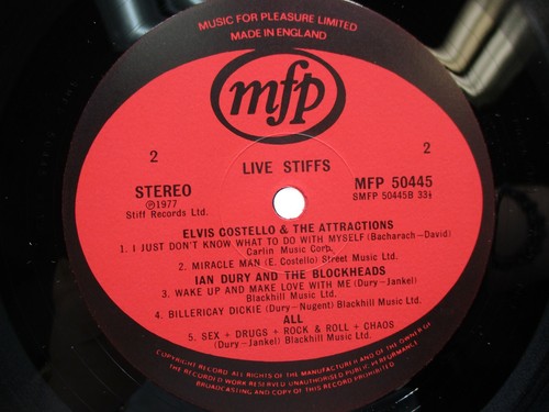 LIVE STIFFS - VARIOUS -LP- England Press MFP 50445 NM c VG/VG+ Ultrasonic Clean. - Picture 5 of 5